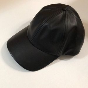 Black leather cap